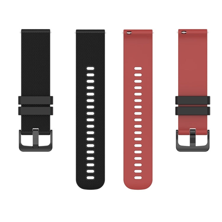 For Garmin Forerunner 245 20mm Checkered Two-Color Silicone Watch Band(Red+Black) by buy2fix