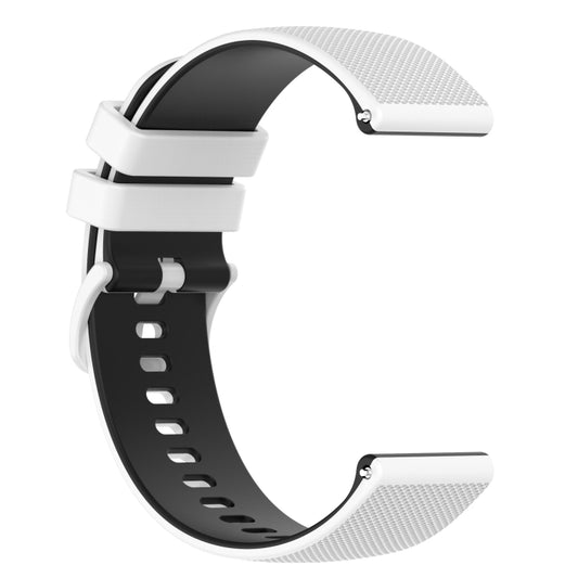 For Samsung Galaxy Watch5 Pro 45mm 20mm Checkered Two-Color Silicone Watch Band(White+Black) by buy2fix