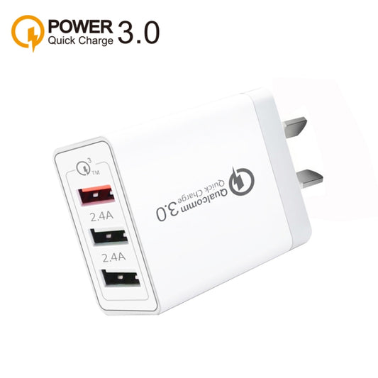 SDC-30W QC3.0 USB + 2 x USB2.0 Port Quick Charger with USB to 8 Pin Cable, AU Plug by buy2fix