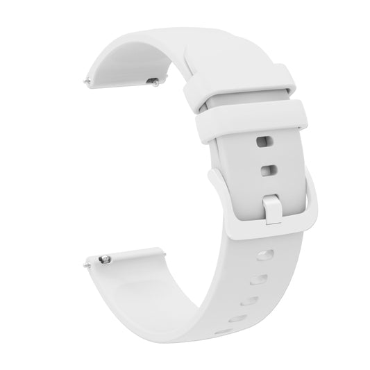 For Garmin Forerunner 255S 18mm Solid Color Soft Silicone Watch Band(White) by buy2fix