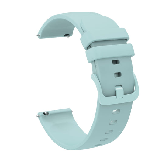 For Garmin Forerunner 255S 18mm Solid Color Soft Silicone Watch Band(Sapphire Green) by buy2fix