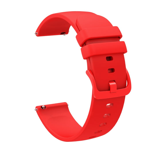 For Garmin Forerunner 255S 18mm Solid Color Soft Silicone Watch Band(Red) by buy2fix