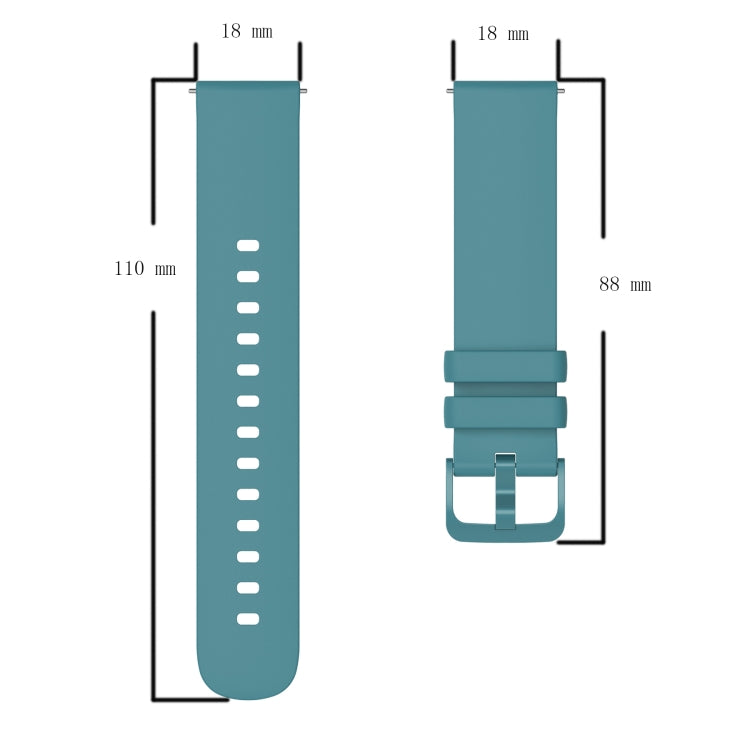 For Garmin Forerunner 255S 18mm Solid Color Soft Silicone Watch Band(Sapphire Green) by buy2fix