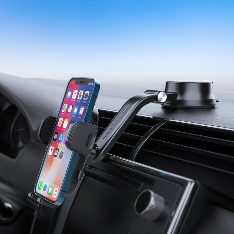 A190+X157 Car Phone Holder Dashboard Sucker Mount Stand Retractable Clamp Arm by buy2fix