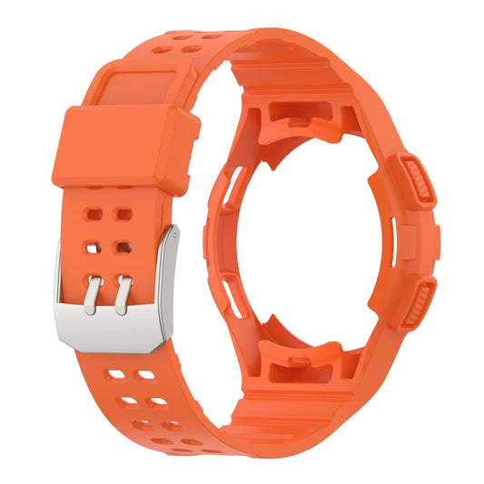For Samsung Galaxy Watch4 Classic 46mm Armor Integrated TPU Double-Pin Buckle Smart Watch Band(Orange) by buy2fix