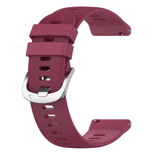 For Garmin Forerunner 55 20mm Solid Color Soft Silicone Watch Band(Wine Red) by buy2fix