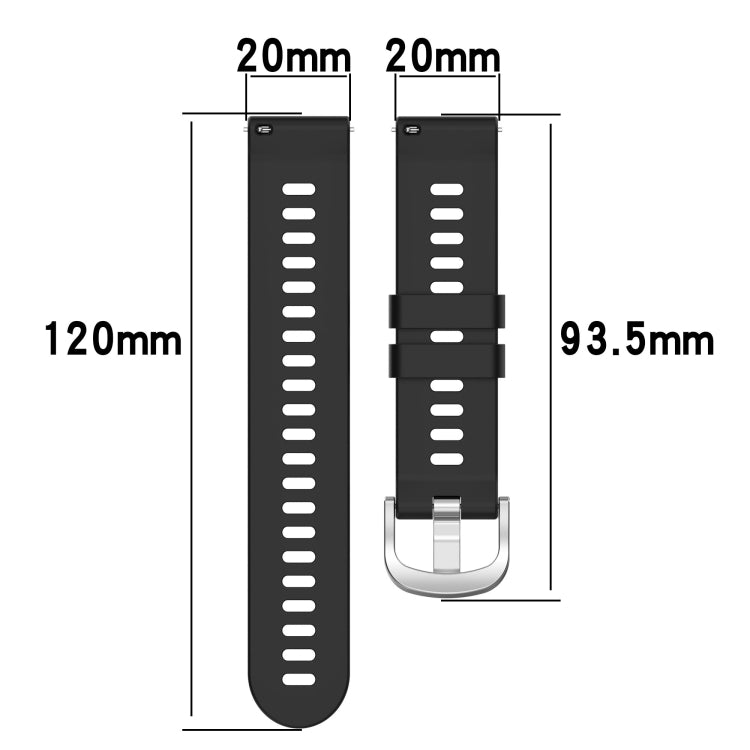 For Garmin Venu SQ 20mm Solid Color Soft Silicone Watch Band(Dark Grey) by buy2fix