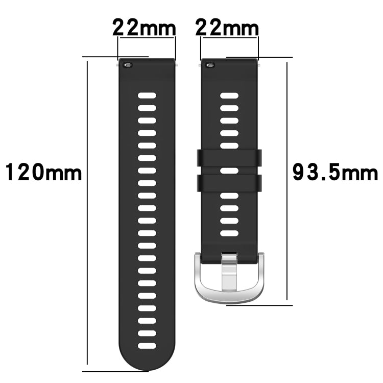 For Xiaomi MI Watch Color 22mm Solid Color Soft Silicone Watch Band(Black) by buy2fix