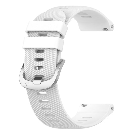 For Garmin Vivomove 3S 18mm Solid Color Silicone Watch Band(White) by buy2fix