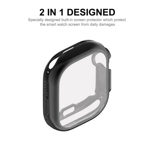 ENKAY Electroplated Soft TPU Case with Screen Film For Apple Watch Ultra 3 / 2 /1 49mm(Red) by ENKAY