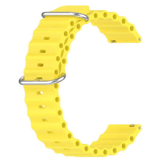 For Samsung Galaxy Watch 4 Classic 46mm 20mm Ocean Style Silicone Solid Color Watch Band(Yellow) by buy2fix