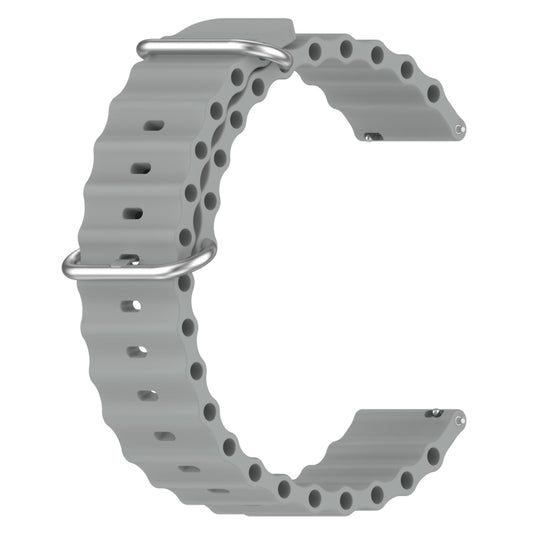 For Samsung Galaxy Watch Active 2 40mm 20mm Ocean Style Silicone Solid Color Watch Band(Grey) by buy2fix