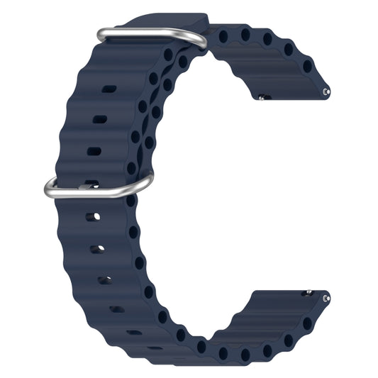 For Samsung Galaxy Watch Active 2 44mm 20mm Ocean Style Silicone Solid Color Watch Band(Dark Blue) by buy2fix