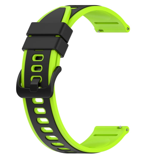 For Amazfit Pop Pro 20mm Two-Color Silicone Watch Band(Black+Lime Green) by buy2fix