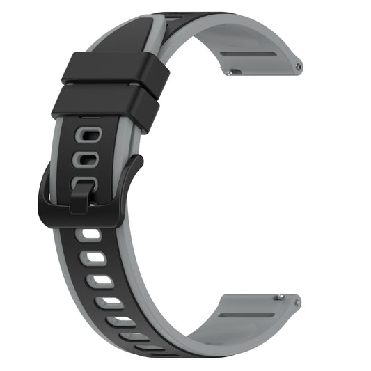 For Xiaomi MI Watch Sport 22mm Two-Color Silicone Watch Band(Black+Grey) by buy2fix
