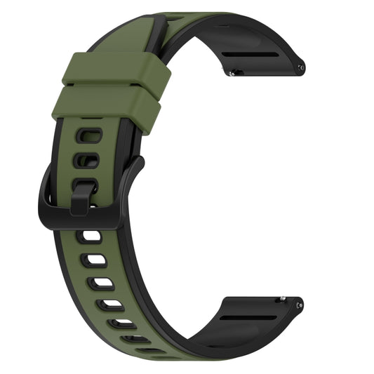 For Samsung Gear S3 Frontier 22mm Two-Color Silicone Watch Band(Army Green + Black) by buy2fix