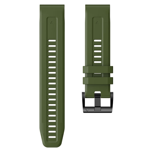 For Garmin Descent G1 Metal Buckle Solid Color Silicone Watch Band(Army Green) by buy2fix