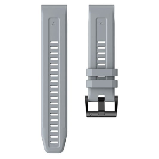 For Garmin Instinct Metal Buckle Solid Color Silicone Watch Band(Grey) by buy2fix