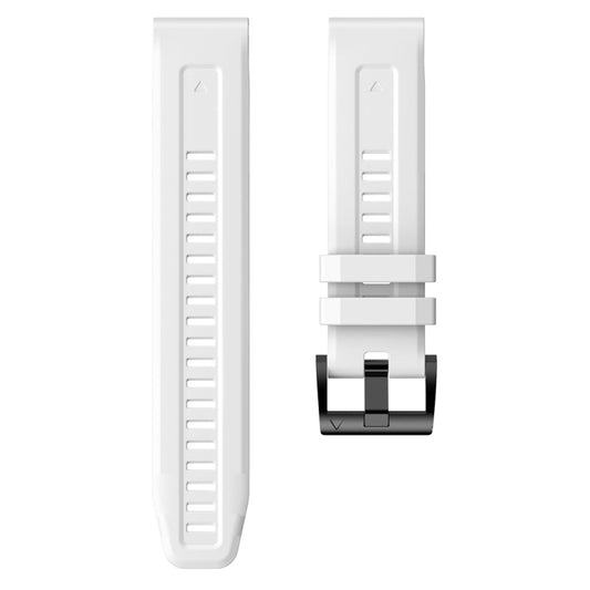 For Garmin Approach S62 Metal Buckle Solid Color Silicone Watch Band(White) by buy2fix