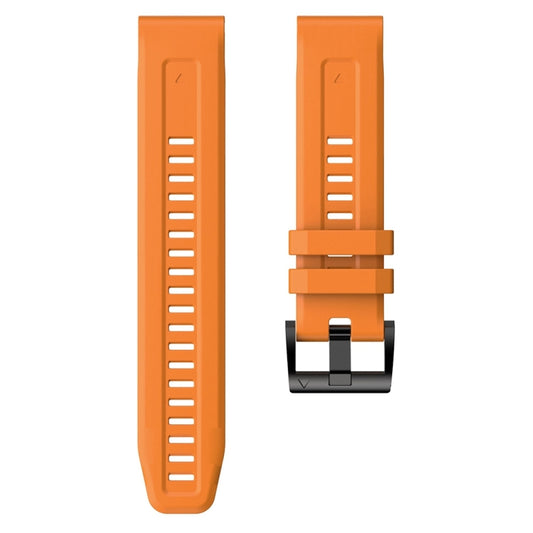 For Garmin Fenix 6 Sapphire GPS Metal Buckle Solid Color Silicone Watch Band(Orange) by buy2fix