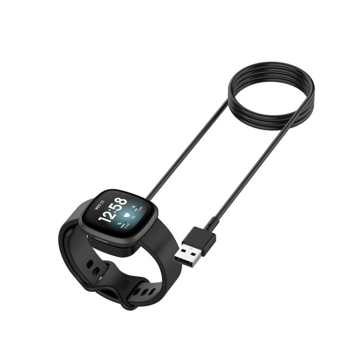 For Fitbit Versa4 Watch Magnetic Charging Cable Length: 1m(Black) by buy2fix