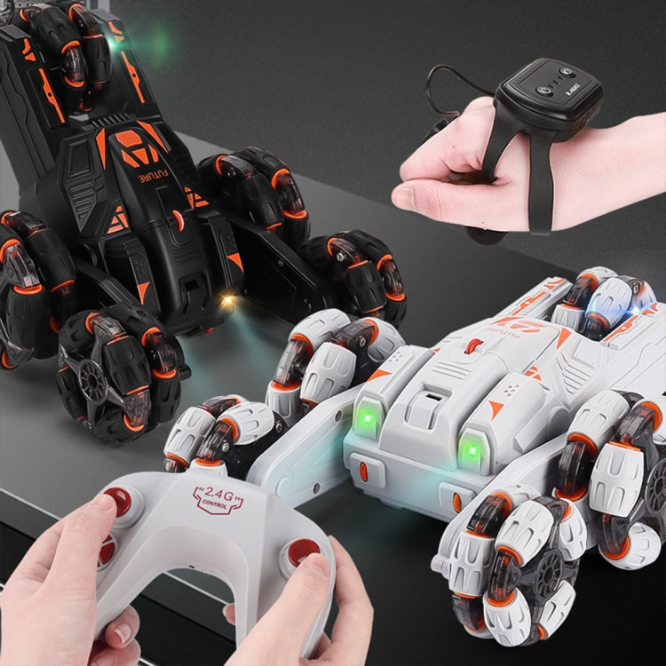 MoFun Five-wheeled Stunt Car 360-degree Swing Arm 2.4G Multifunctional RC Car, specifications:Single control(Grey) by MoFun