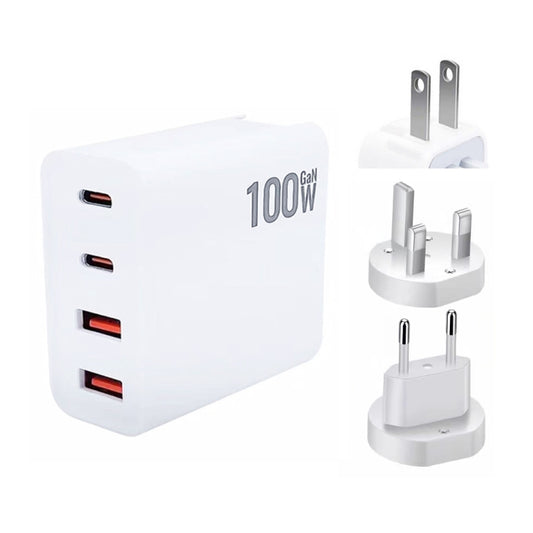 GaN 100W Dual USB+Dual USB-C/Type-C Multi Port Charger with 1.8m Type-C to MagSafe 1 / L Header Data Cable US / EU / UK Plug by buy2fix