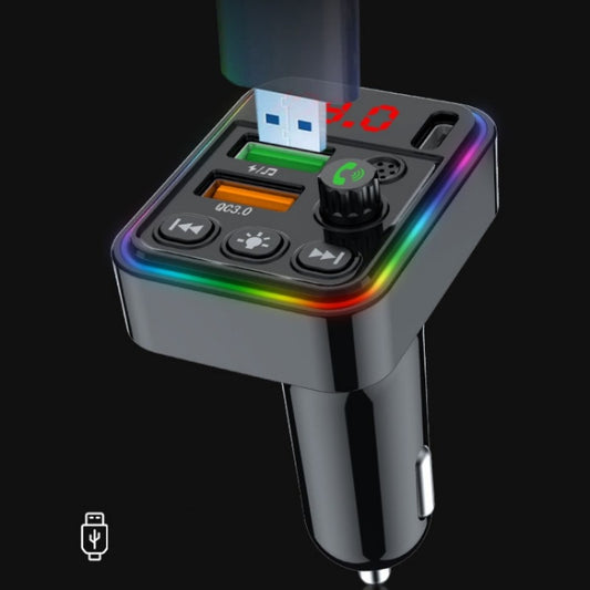 PDF19 PD25W QC3.0 Mobile Phone Fast Charger Adapter USB+Type-C Car Bluetooth Adapter by buy2fix