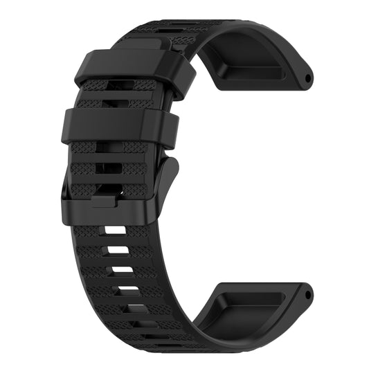 For Garmin Fenix 6X Sapphire 26mm Horizontal Texture Silicone Watch Band with Removal Tool(Black) by buy2fix
