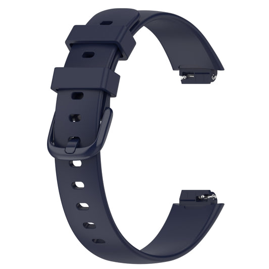 For Fitbit Inspire 3 Solid Color Silicone Watch Band, Size:L(Dark Blue) by buy2fix