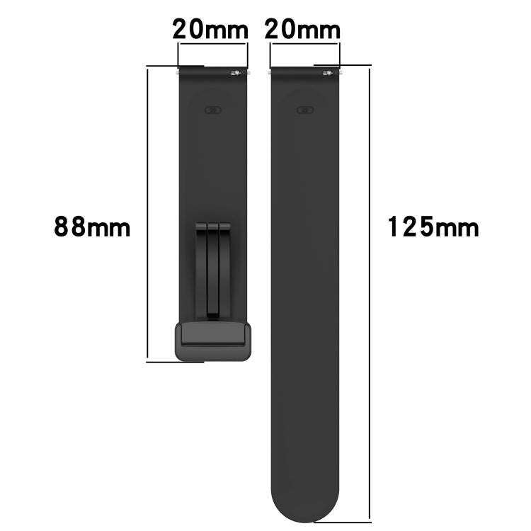 For Garmin Forerunner 55 20mm Solid Color Magnetic Clasp Silicone Watch Band(White) by buy2fix