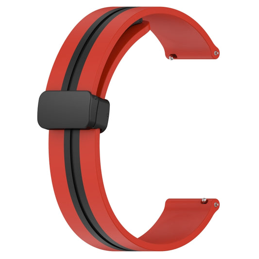 For Amazfit GTR 3 Pro 22mm Folding Magnetic Clasp Silicone Watch Band(Red+Black) by buy2fix