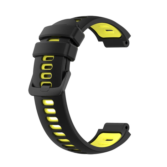 For Garmin Approach S20 Two-Color Silicone Watch Band(Black+Yellow) by buy2fix