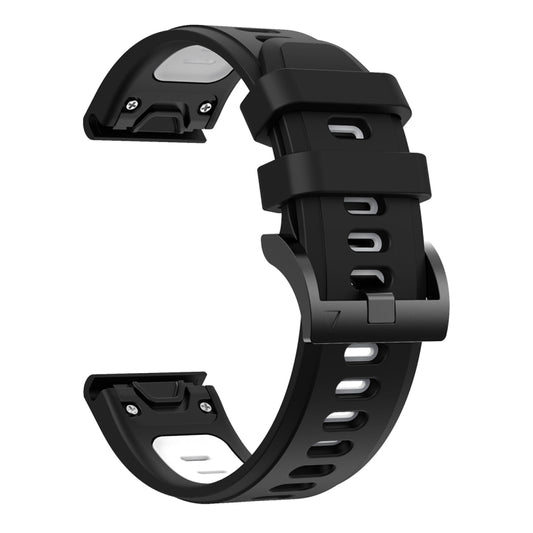 For Garmin Approach S62 22mm Two-Color Sports Silicone Watch Band(Black+White) by buy2fix