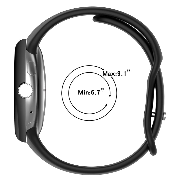 For Google Pixel Watch Water Drop Slimming Butterfly Button Solid Silicone Band(Space Grey) by buy2fix