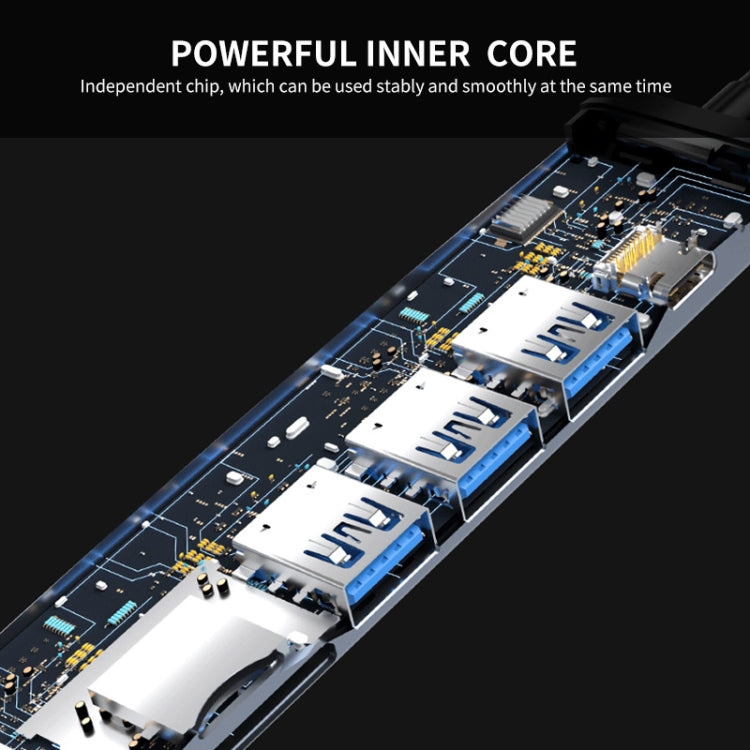 JUNSUNMAY 7 in 1 Type-C to 4K HDMI Docking Station Adapter PD Quick Charge Hub SD/TF Card Reader by JUNSUNMAY