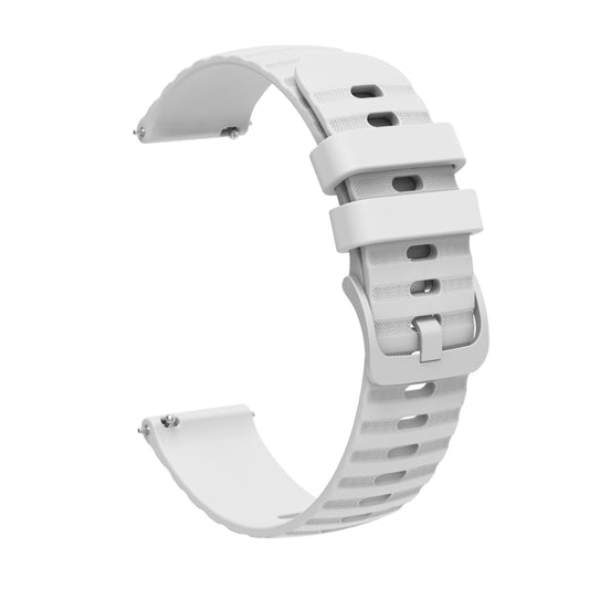 For Garmin Forerunner Sq2 Music 20mm Wavy Dot Pattern Solid Color Silicone Watch Band(White) by buy2fix