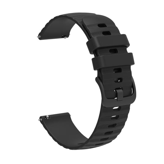 For Xiaomi MI Watch S1 22mm Wavy Dot Pattern Solid Color Silicone Watch Band(Black) by buy2fix