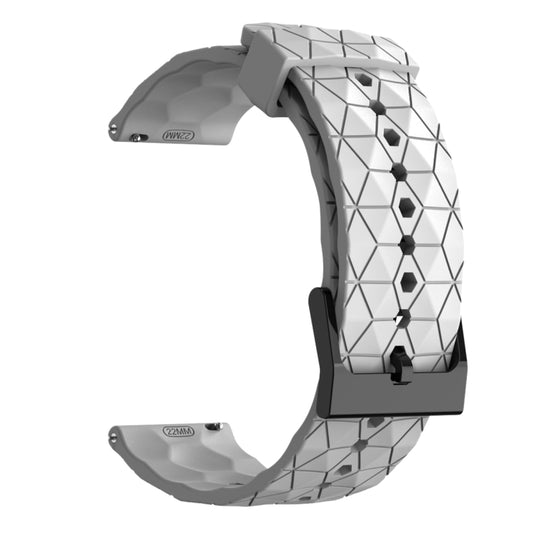 For Samsung Galaxy Watch3 45mm 22mm Football Pattern Solid Color Silicone Watch Band(White) by buy2fix