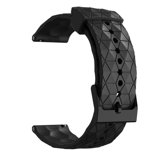 For Amazfit GTR 4 22mm Football Pattern Solid Color Silicone Watch Band(Black) by buy2fix