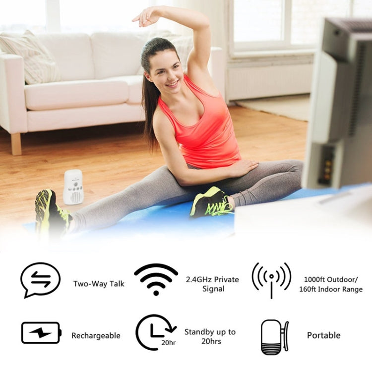 DBM-8 Wireless Audio Two-way Talk Back Baby Monitor, Intercom Sound Alert for Infant(EU Plug) by buy2fix
