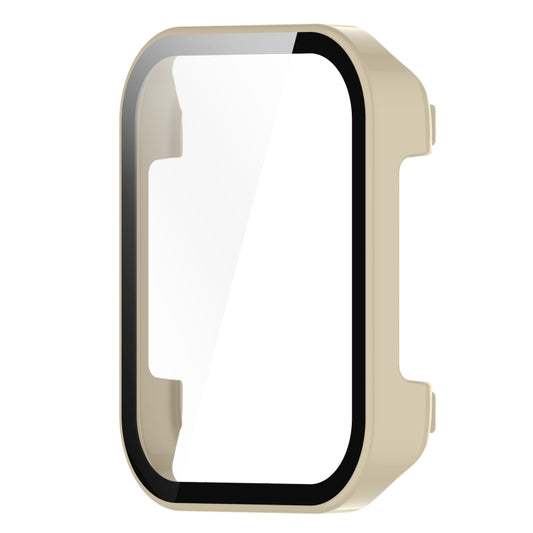 For Realme Watch 3 Pro PC+ Toughened Film Integrated Protective Case(Ivory) by buy2fix