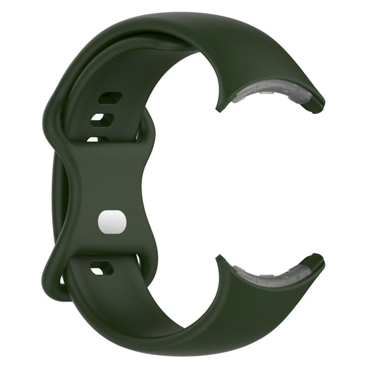 For Google Pixel Watch Loop Type Solid Color Silicone Watch Band, Size:L(Dark Green) by buy2fix