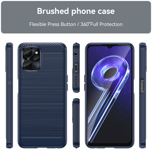 For Realme 10 5G Brushed Texture Carbon Fiber TPU Phone Case(Blue) by buy2fix