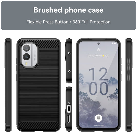 For Nokia X30 5G Brushed Texture Carbon Fiber TPU Phone Case(Black) by buy2fix
