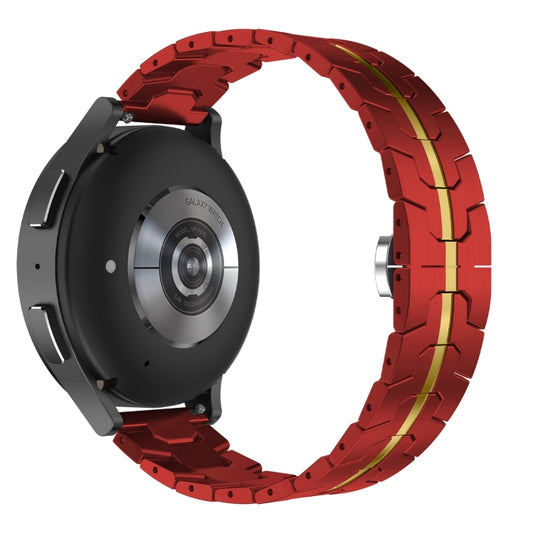 For Samsung Gear S3 Frontier Armor Stainless Steel Metal Watch Band(Red+Gold) by buy2fix