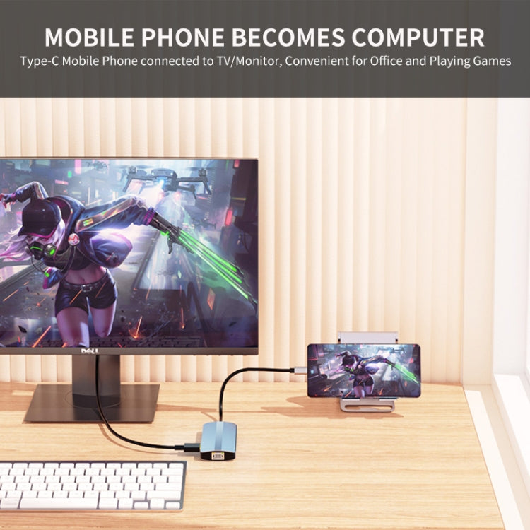 JUNSUNMAY 8 in 1 Type-C to 4K HDMI + RJ45 Ethernet Hub Docking Station Adapter by JUNSUNMAY