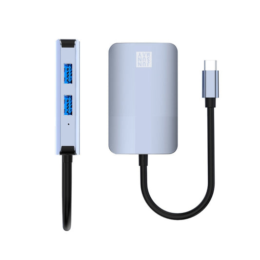 JUNSUNMAY 5 in 1 Type-c to RJ45 Ethernet + SD/TF Card Reader Multifunctional USB-C Hub by JUNSUNMAY