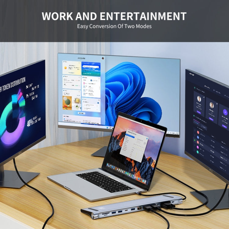 JUNSUNMAY 12 in 1 Multifunctional USB C Hub Docking Station Adapter SD/TF Card Reader by JUNSUNMAY