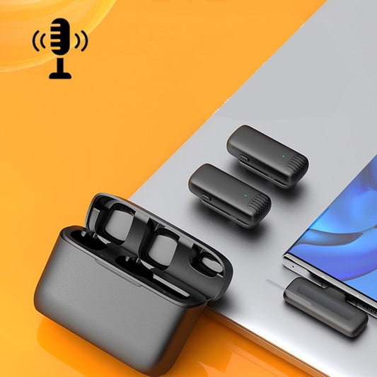 One by Two Wireless Lavalier Microphones with Charging Case, Port: 8 Pin by buy2fix